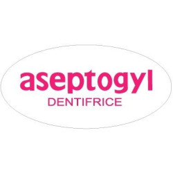 STICKER ASEPTOGYL Dentifrice Rose sans fonds L 100  H 50 mm