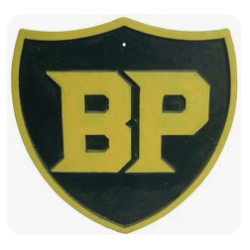 Autocollant BP Logo noir/or  50/50 mm