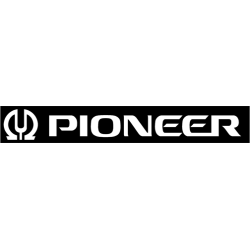 STICKER PIONEER Logo blanc fond noiautocollants L 100 h 15 mm