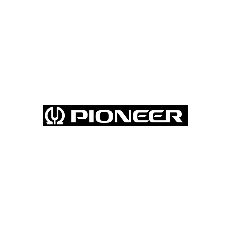 STICKER PIONEER Logo blanc fond noiautocollants L 100 h 15 mm