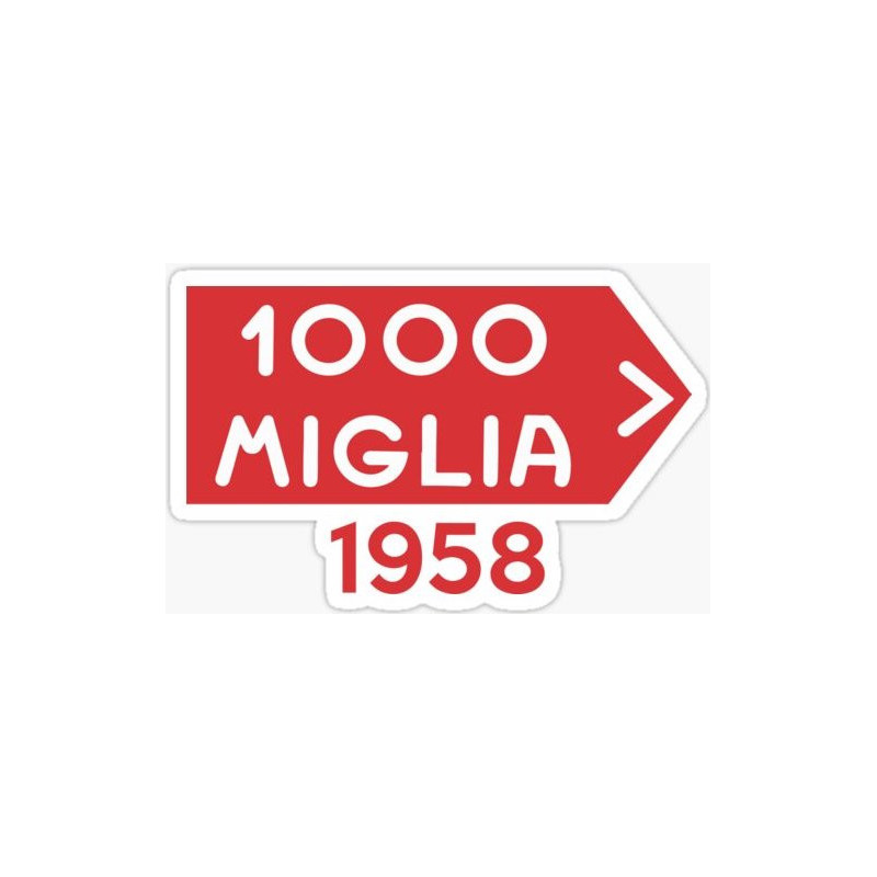 STICKER MILLE MIGLIA logo 1958 autocollant L 170 H 108 mm