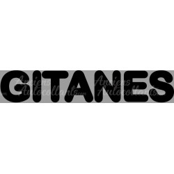 STICKER GITANE logo texte noir L 215 H 40 mm