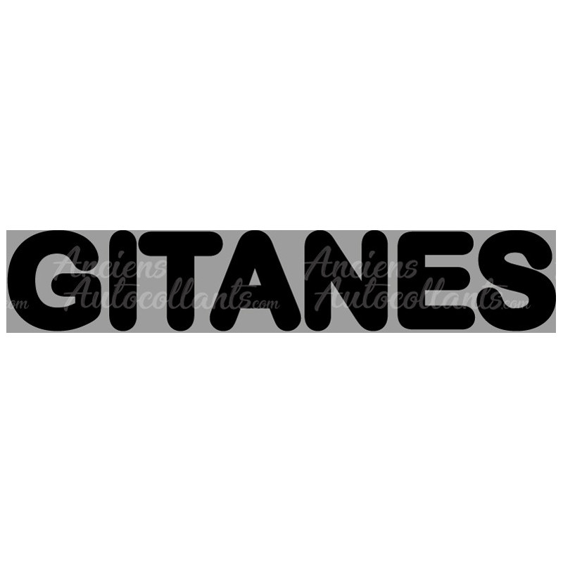 STICKER GITANE logo texte noir L 215 H 40 mm