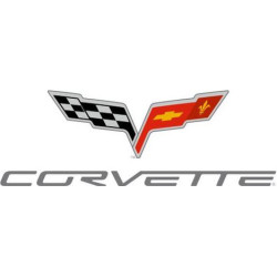 STICKER CHEVROLET Corvette damier autocollant L 100 H 35 mm