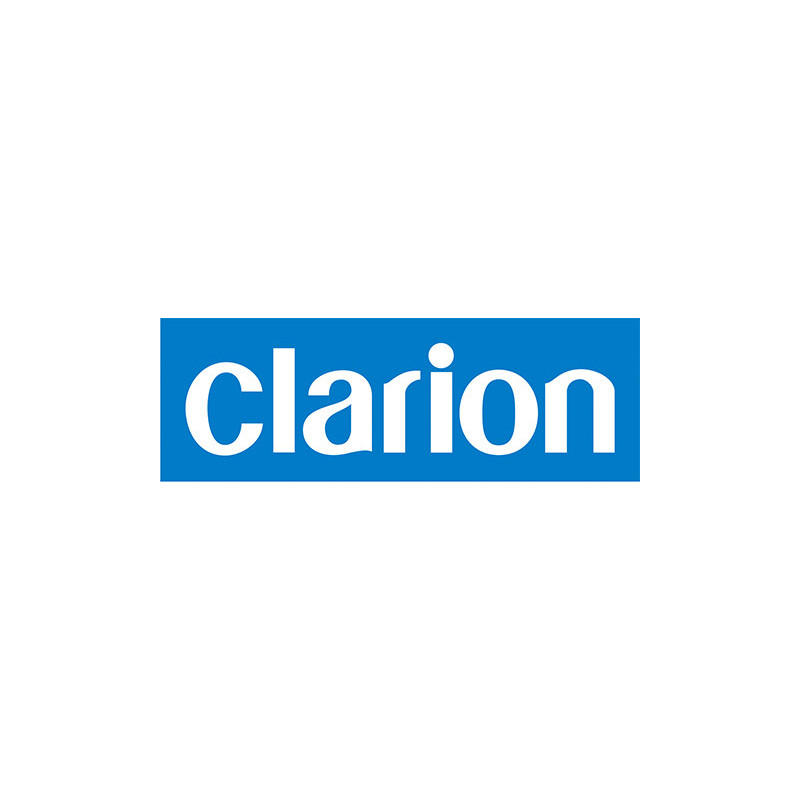 STICKER CLARION Logo balnc/bleu L 50 H 17 mm