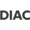 Autocollant DIAC logo lettrage noir L 95 H 30 mm