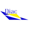 Autocollant DIAC logo pointe L 160 h 60 mm