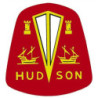 STICKER HUDSON logo rouge/jaune L 65 H 70 mm