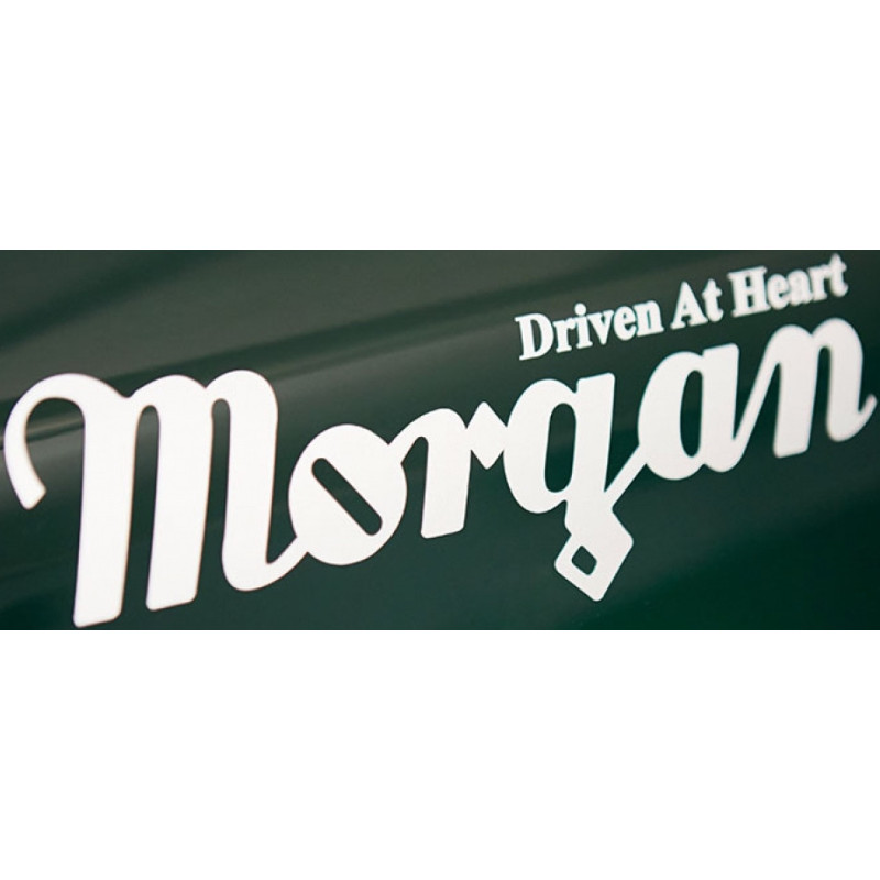 Autocollant MORGAN Driven at heart L 115 h 50 mm