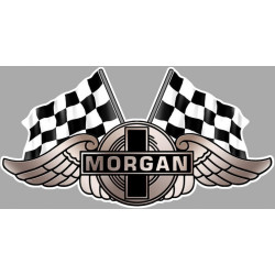 STICKER MORGAN logo Ecusson-bsa damier L 100 H 50 mm