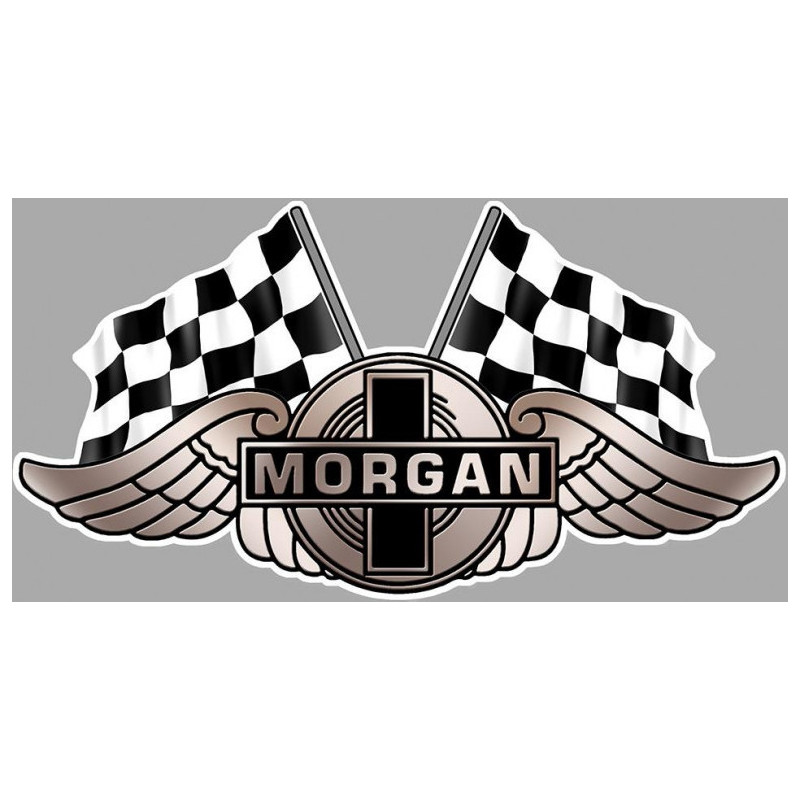 STICKER MORGAN logo Ecusson-bsa damier L 100 H 50 mm