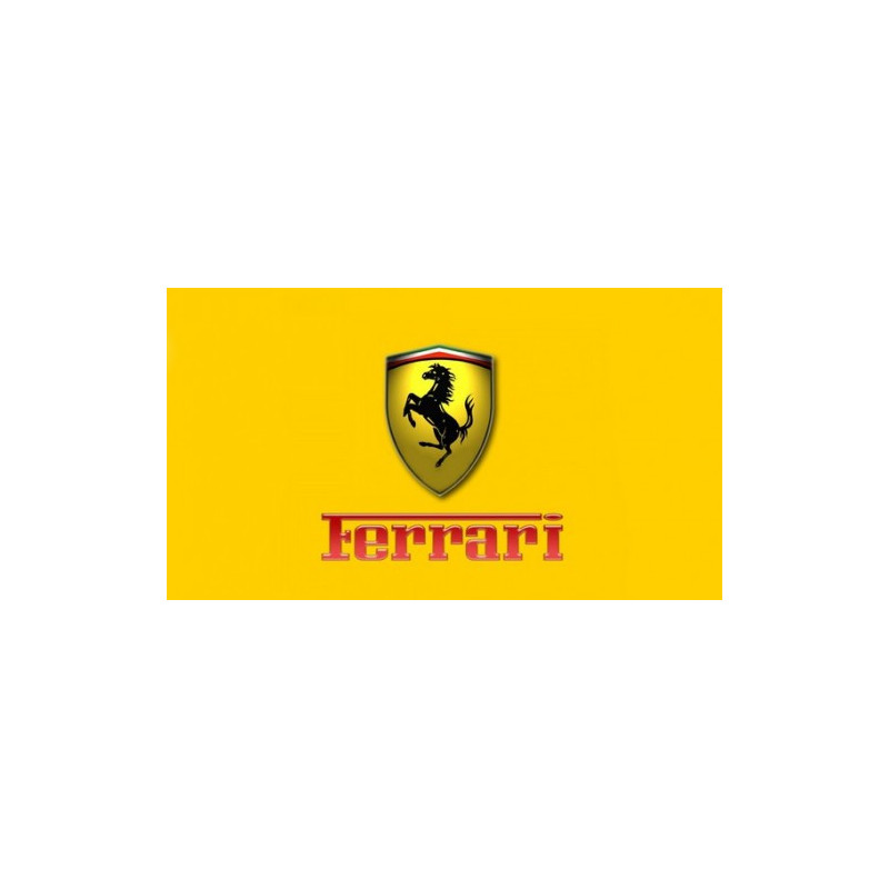 STICKER FERRARI logo rectangle jaune L 125 H 70 mm