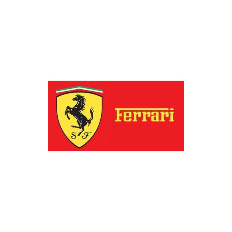 STICKER FERRARI logo rectangle rouge L 125 H 70 mm