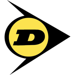 STICKER DUNLOP logo flÃƒÂ¨che noir/jaune L 110 H 125 mm