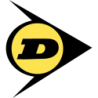 STICKER DUNLOP logo flÃƒÂ¨che noir/jaune L 110 H 125 mm