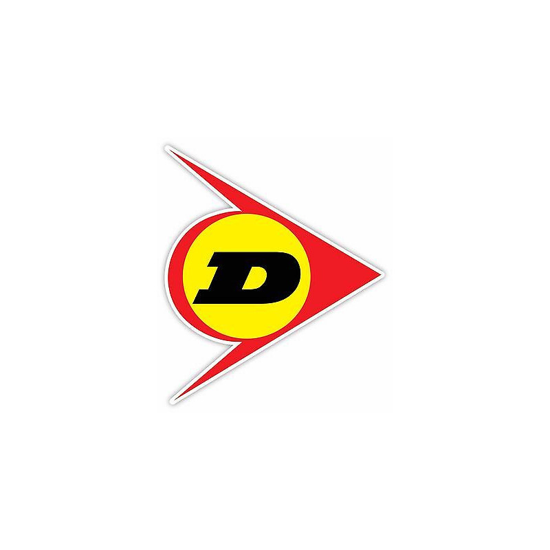 STICKER DUNLOP logo flÃƒÂ¨che noir/jaune/rouge L 110 H 125 mm