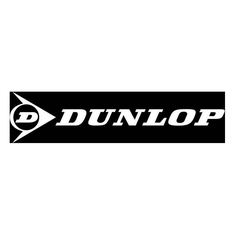 STICKER DUNLOP logo script blanc sans fond noir L 125 h 20 mm