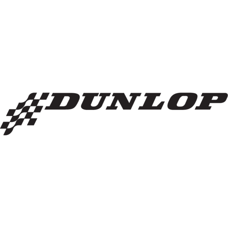 STICKER DUNLOP logo script damier noir L 130 H 20 mm