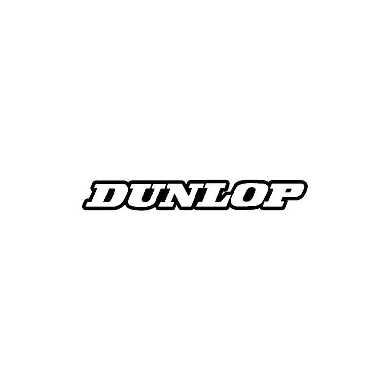 STICKER DUNLOP logo script contours noir sajns fond blanc L95 H 10 mm