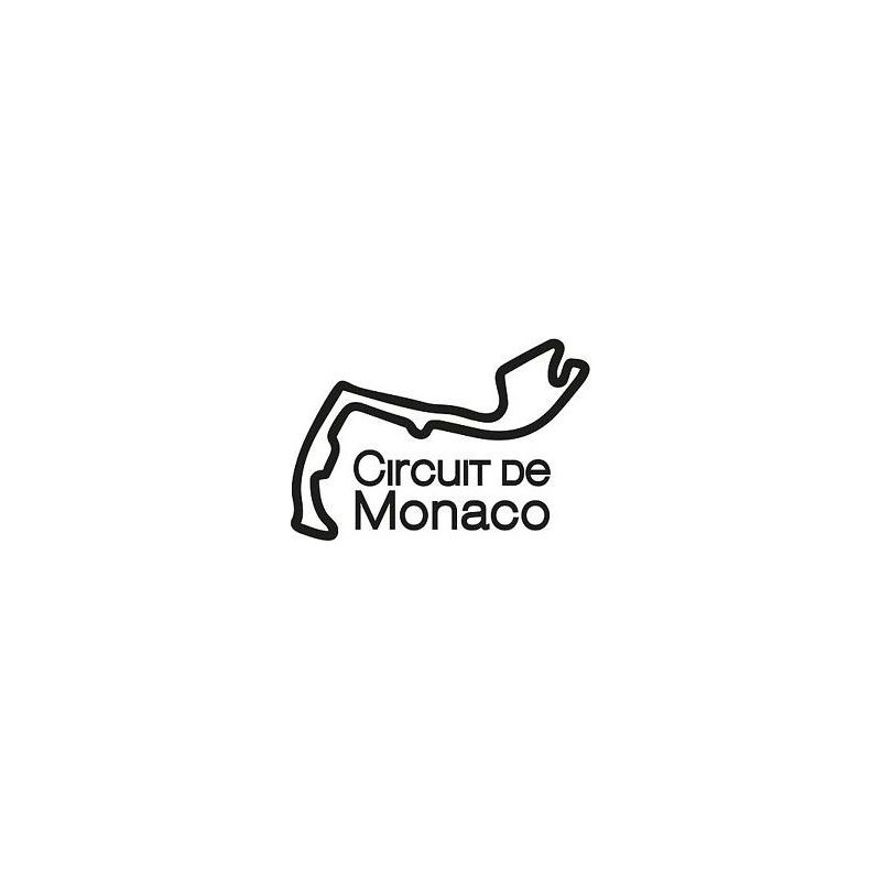 STICKER MONACO-Logo circuit tracÃƒÂ© noir L 100 H 65 mm