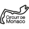 Autocollant MONACO-Logo circuit tracé noir L 100 H 65 mm