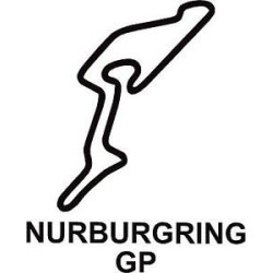 Autocollant NURBURING logo grand prix noir L 60 h 100 mm