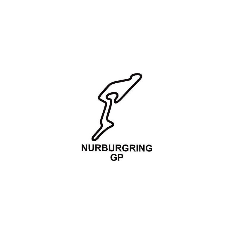 Autocollant NURBURING logo grand prix noir L 60 h 100 mm