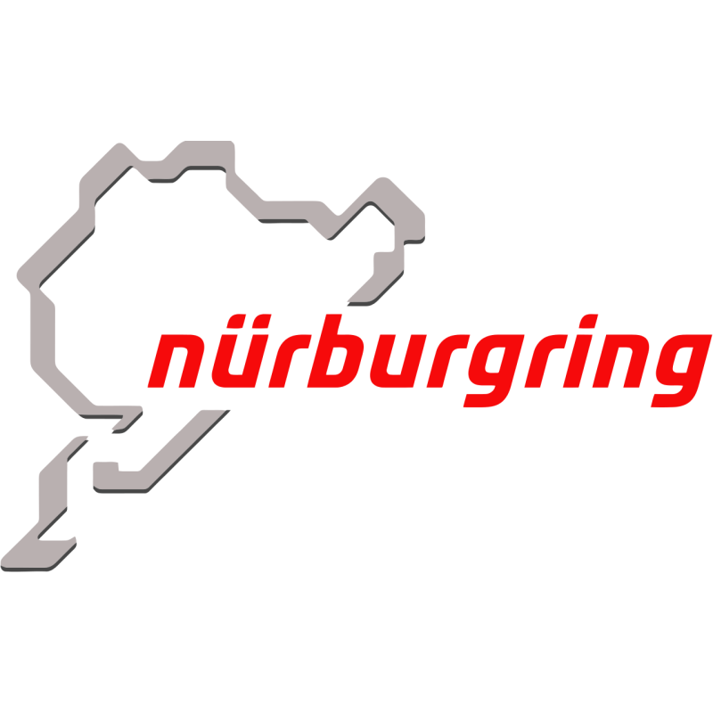 Autocollant NURBURING logo trace gris/rouge L 100H 60 mm