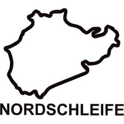 STICKER NURBURING Nordschliefe trace noir L 70 H 60 mm