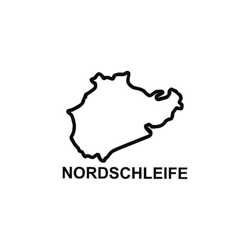 STICKER NURBURING Nordschliefe trace noir L 70 H 60 mm