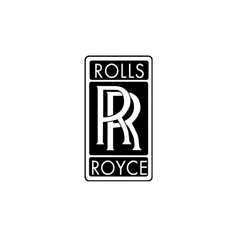 Autocollant ROLLS ROYCE Logo blanc/noir L50 H 80 mm