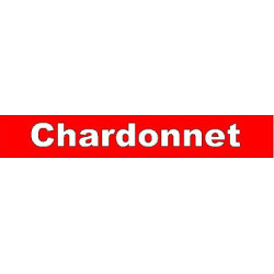 STICKER CHARDONNET pare soleil fond rouge  L 1200 H 100 mm