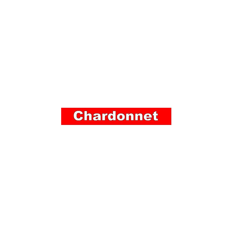 Autocollant CHARDONNET pare soleil fond rouge  L 1200 H 100 mm