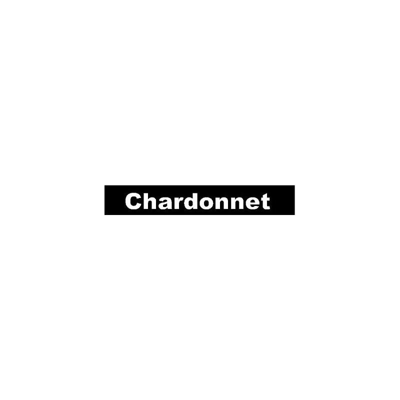 STICKER CHARDONNET pare-soleil fond noir lettrage blanc L 1200 mm H 100 mm