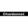 STICKER CHARDONNET pare-soleil fond noir lettrage blanc L 1200 mm H 100 mm