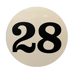 STICKER Numero de portiere 28  diam 350 mm