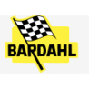 Autocollant BARDAHL logo damier jaune L 113 H 73 mm