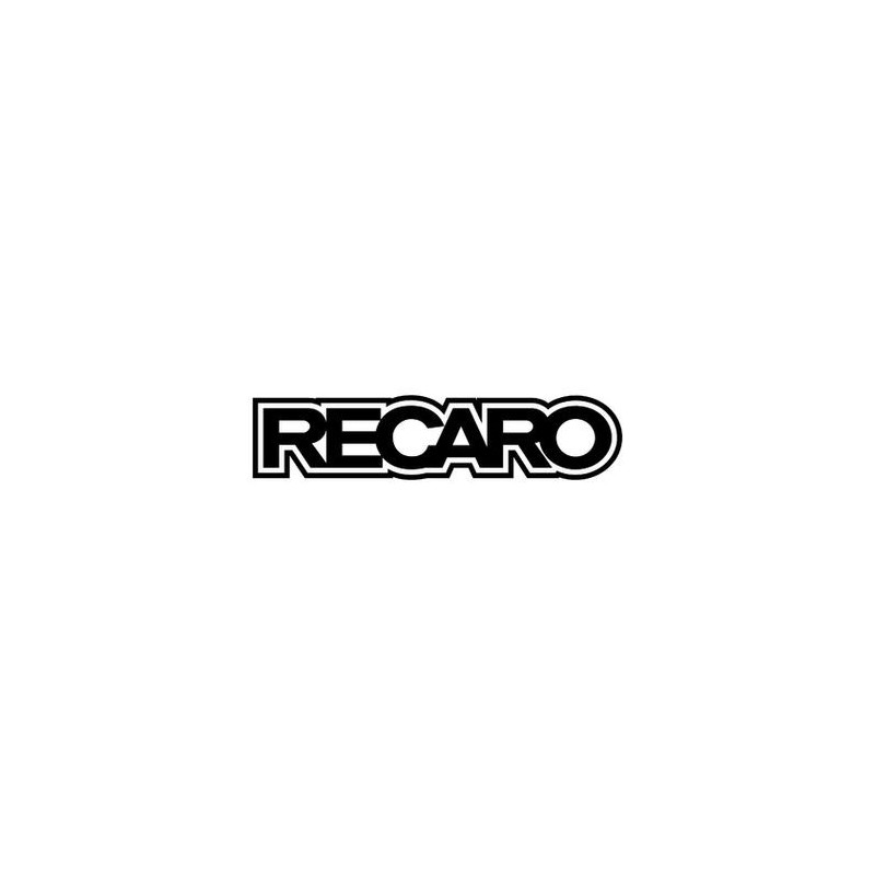 Autocollant RECARO-Logo noir detourage noir  L 100 H 30 mm