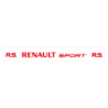 Autocollant RENAULT SPORT pare soleil RS blanc texte rouge L 100 H 180 mm