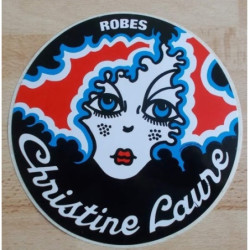 Autocollant CHRISTINE LAURE logo Robes-Christine-Laure diam 100 mm