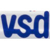 Autocollant VSD logo bleu L 100 H 60 mm