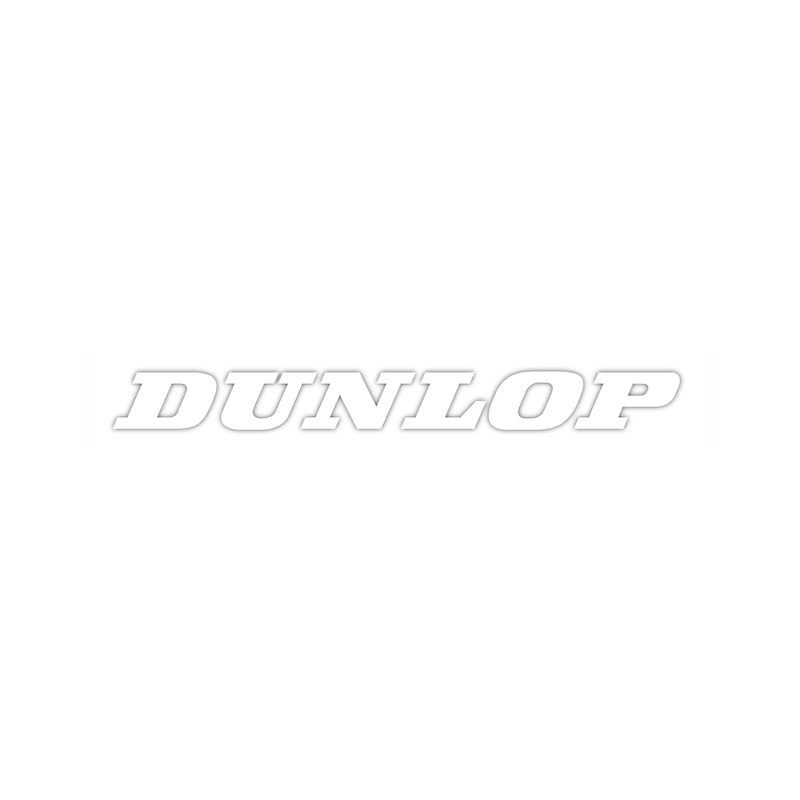 Autocollant DUNLOP logo lettrage  blanc sans fond L 95 H 10 mm