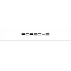 Autocollant PORSCHE Pare Soleil fond blanc lettrage noir L 1400 H 200mm