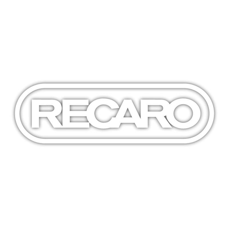 Autocollant RECARO logo BLANC détouré L200 h 60 mm