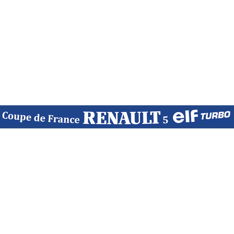 Autocollant RENAULT SPORT Coupe R5 elf turbo bleu/blanc L1300 H 150 mm