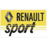 STICKER RENAULT SPORT fond jaune/blanc striÃƒÂ© lettrage noir L100 H 60 mm