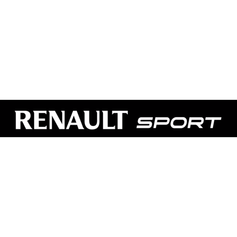 Autocollant RENAULT SPORT lettrage blanc fond noir L 1300 H 200 mm