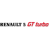 Autocollant RENAULT SPORT logo 5GT turbo noir/rouge L 440 h 38 mm