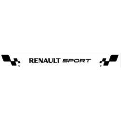 Autocollant RENAULT SPORT pare soleil blanc texte noir L1300 H 200 mm