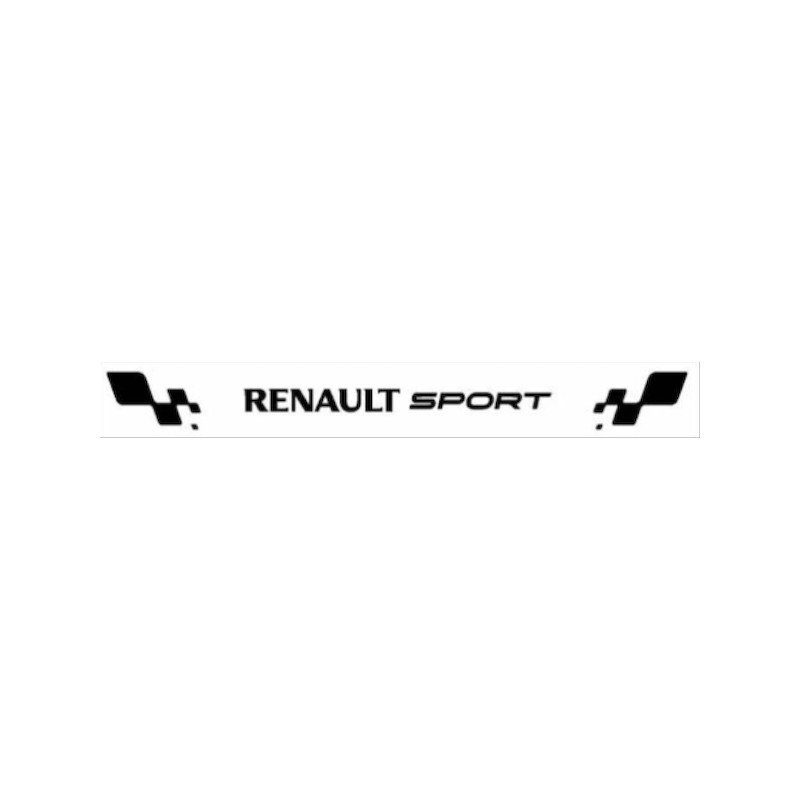 STICKER RENAULT SPORT pare soleil blanc texte noir L1300 H 200 mm